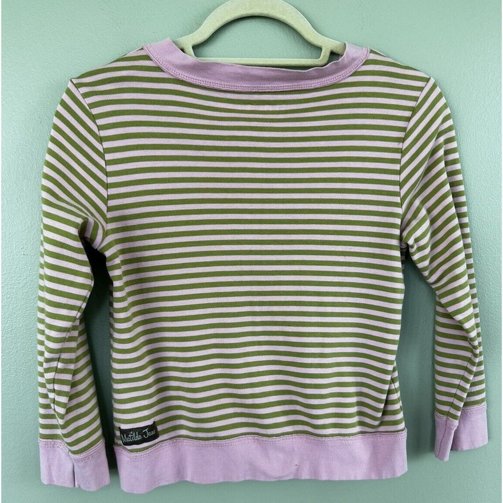 Matilda Jane Girls Cardigan Sweater Button Down Size 12 Striped Pima Cotton - Picture 4 of 6